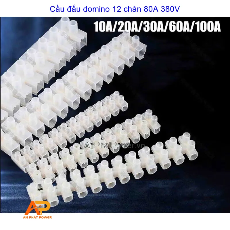Cầu đấu domino 12 chân 80A 380V