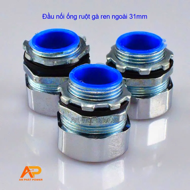 Đầu nối ống ruột gà ren ngoài 31mm