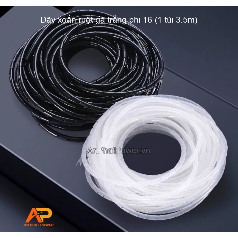 Dây xoắn ruột gà trắng phi 16 (1 túi 3.5m)