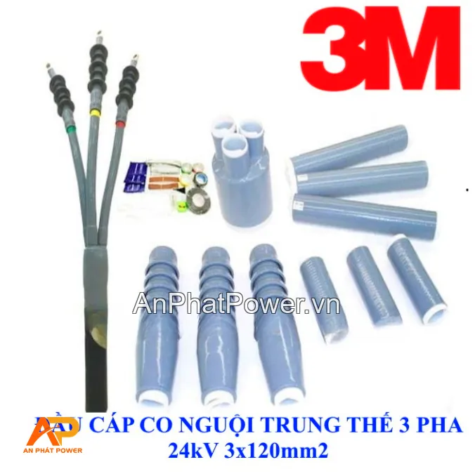 Đầu cáp co nguội 3 pha 24kV 3x120mm2 3M Chính hãng