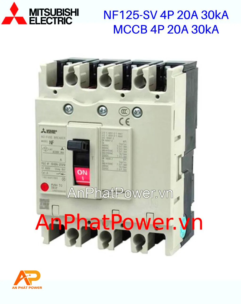 MCCB 4P 20A Mitsubishi NF125SV 30kA Chính hãng