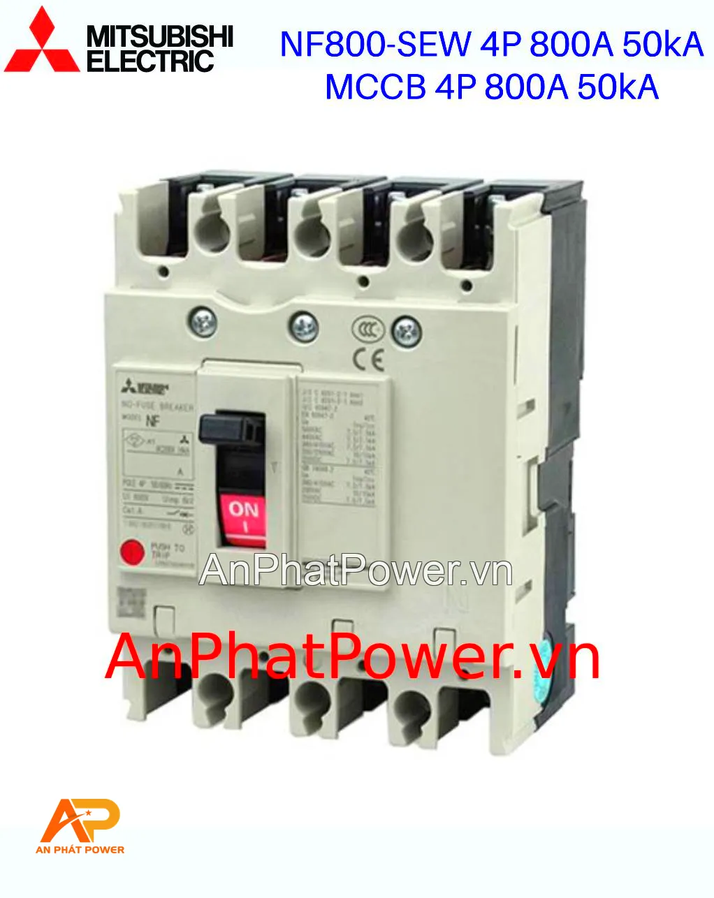 Aptomat MCCB 4P 800A 50kA Mitsubishi NF800-SEW Chính hãng